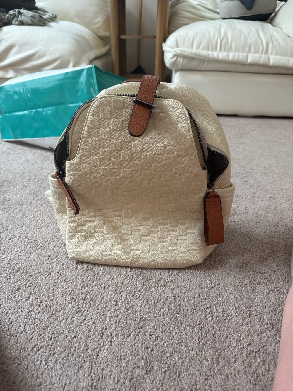 Cream Mini Backpack